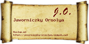 Javorniczky Orsolya névjegykártya