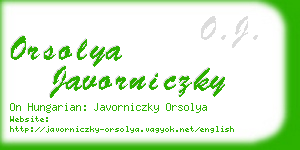 orsolya javorniczky business card